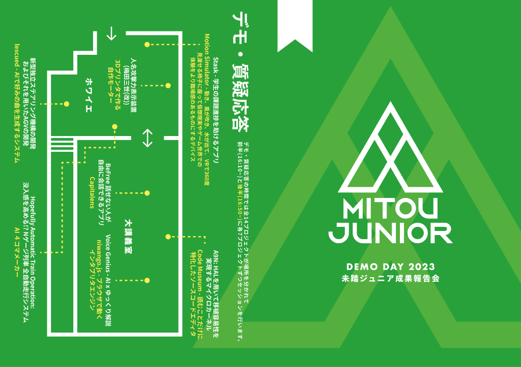 A Pamphlet for Mitou Junior Demo Day 2023